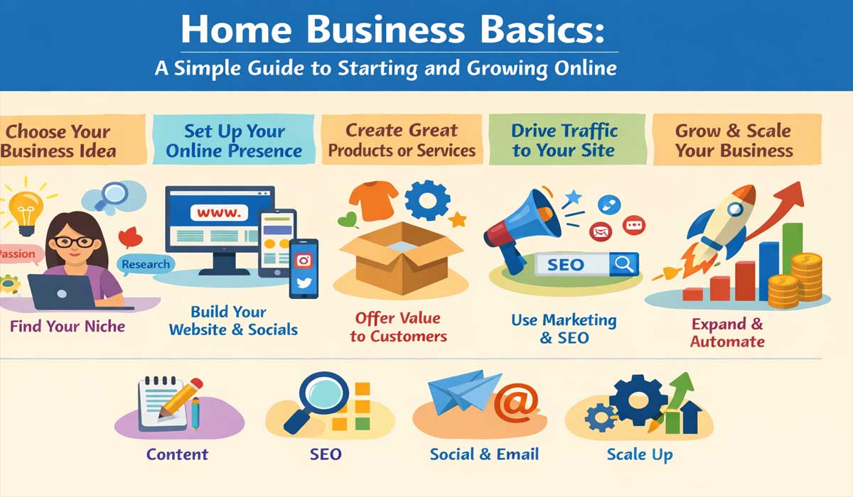 Home Business Basics: A Simple Guide to Starting and Growing Online